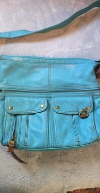 Turquoise Crossbody Leather Shoulder Bag
